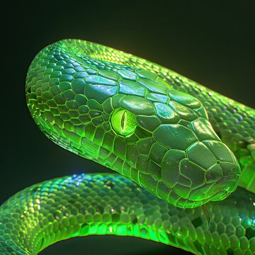 green neon snake