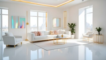 Fototapeta premium Photo interior modern design room 3d illustration