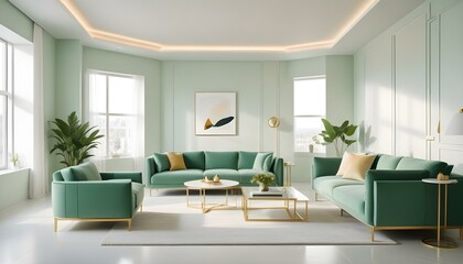 Fototapeta premium Photo interior modern design room 3d illustration