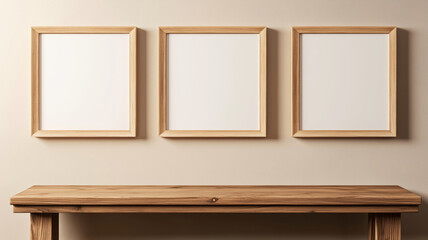 Fototapeta premium Mockup frames for wall decoration in a room with modern interior