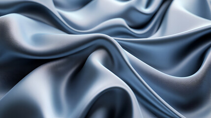Obraz premium A dynamic silver wave texture featuring a sleek metallic finish, ideally suited for modern graphic design projects,Closeup of rippled silver satin fabric as background texture 