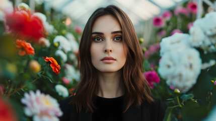 Naklejka premium Model Urban Garden Woman Elegant Clothi