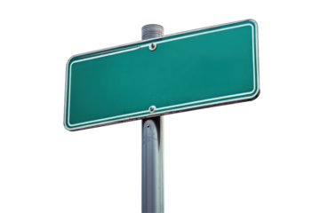 Blank road sign mounted on a pole