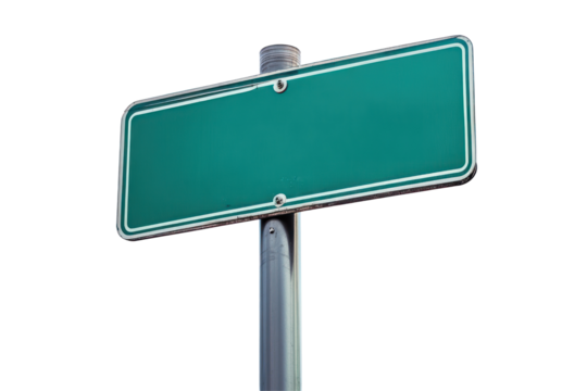Blank road sign mounted on a pole