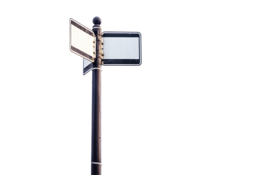 Blank road sign mounted on a pole