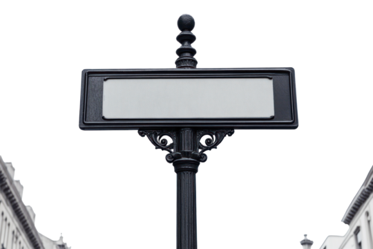 Blank road sign mounted on a pole