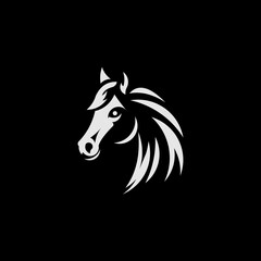 horse on black background