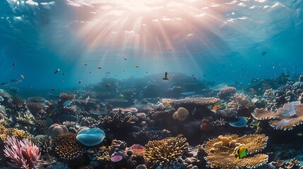 Naklejka premium Sunlit Coral Reef