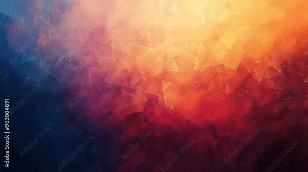 Poster an abstract background with a seamless gradient of warm colors transitioning into cool tones, provid