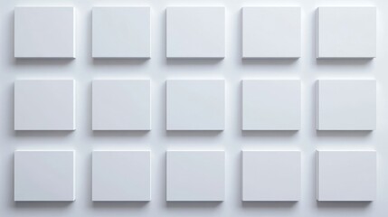 Collection of blank white boxes arranged in a grid, ready for customizable text or imagery.