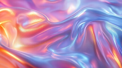 Abstract Iridescent Fabric with Shimmering Waves