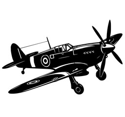 military aircraft , world war fighter plane vector 