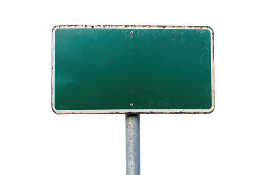 Blank road sign mounted on a pole