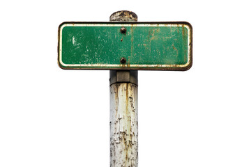 Blank road sign mounted on a pole