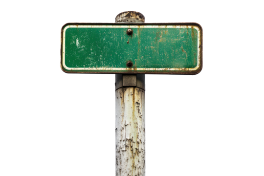 Blank road sign mounted on a pole
