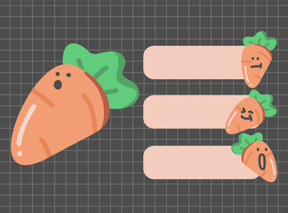 Colorful sticky note with cute food illustration set