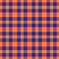 Pastel fabric tartan seamless, underwear pattern background textile. American plaid check texture vector in red and pastel colors.