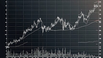 A historical stock chart displaying the long-term performance of a blue-chip stock.