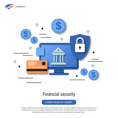 Financial security, money protection flat style vector concept illustration
