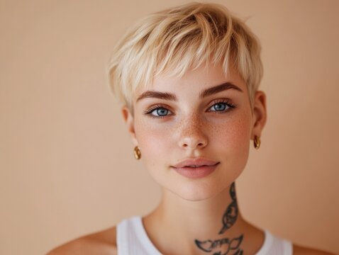 Trendy Female Buzz Cut Hairstyle