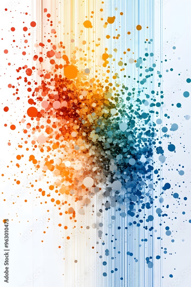 Poster abstract background with colorful circles and lines.