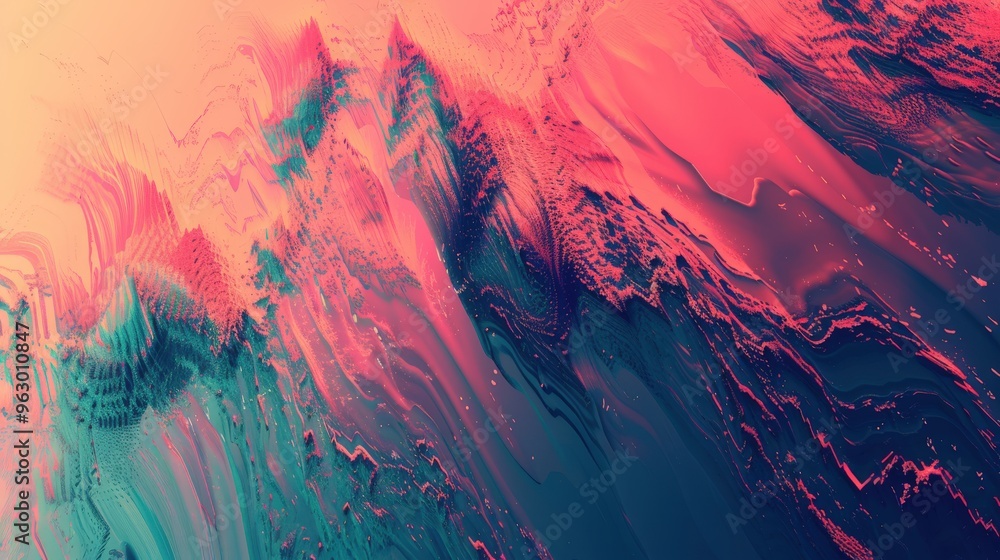Aufkleber unique abstract background featuring a blend of organic textures and digital glitch effects, creatin