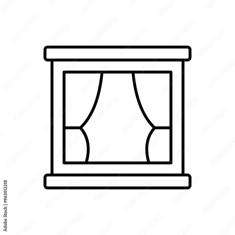 Wall mural window vector icon ready to use for apps and websites