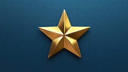 Obraz premium Gleaming gold star icon isolated on a clean background, creating a bold and recognizable symbol.