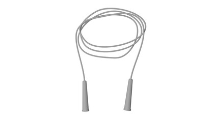 Withe jump rope isolated on transparent and white background. Sport concept. 3D render