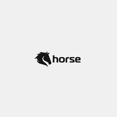 Fototapeta premium Horse head icon logo flat vector design