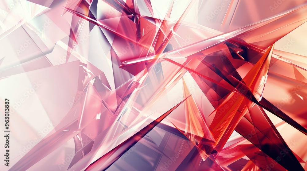 Poster a compelling abstract background with a unique mix of sharp angles and soft curves, producing a dyna