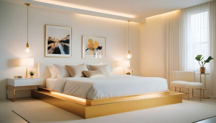 Photo interior modern design room 3d illustration