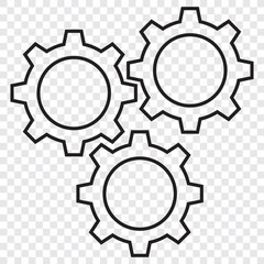Gears or settings icon, stock vector. Two-tone version on Transparent background. EPS 10.