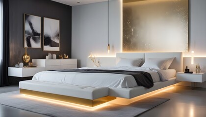 Photo interior modern design room 3d illustration