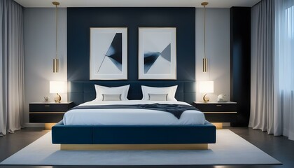 Photo interior modern design room 3d illustration