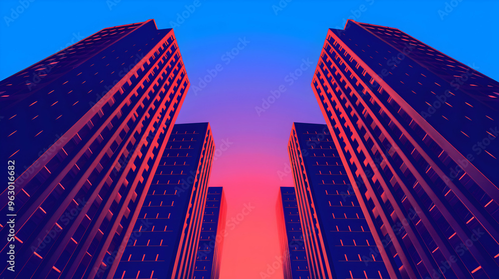 Canvas Prints Modern Enterprise Banner With Office Buildings 