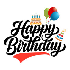 Happy birthday text vector illustration design.