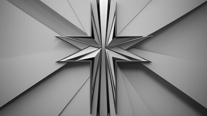 Modern Geometric Star Design Featuring Layered Patterns With a Monochromatic Color Scheme
