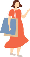 Woman Shopping Illustration