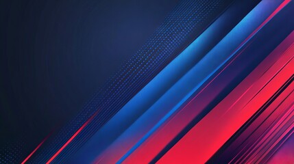 Dynamic blue and red abstract presentation background with diagonal stripe lines