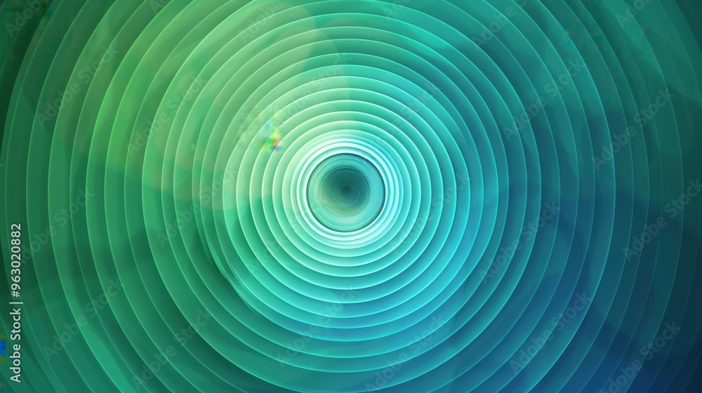 Aufkleber beautiful abstract design with concentric circles in shades of blue and green creating a harmonious 