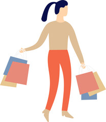 Woman Shopping Illustration