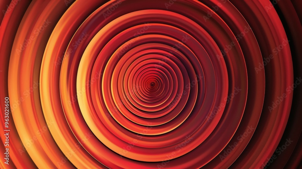 Poster abstract background showcasing concentric circles in varying shades of red and orange for a warm vis