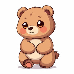 Fototapeta premium Süßer, niedlicher, cartoonartiger Bär mit liebevollem Ausdruck