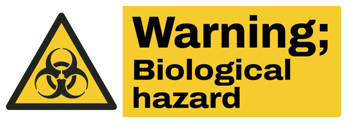 Obraz premium ISO warning safety signs text variation_warning ; biological hazard landscape size 1/2 a4,a3,a2,a1 
