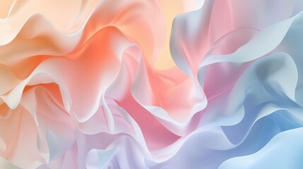 Fototapeta premium Beautiful abstract design showcasing a pastel gradient and overlapping shapes, creating a harmonious and tranquil atmosphere.
