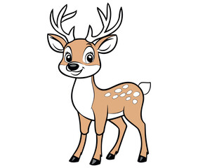 Cute deer illustration Vector