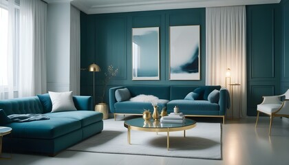 Photo interior modern design room 3d illustration
