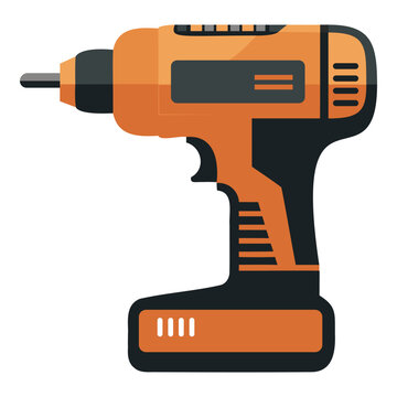 orange and black cordless drill clip art preview