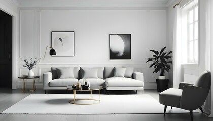 Photo interior modern design room 3d illustration
